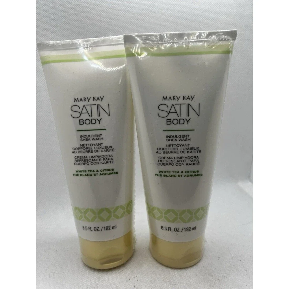 2 Mary Kay Satin Body Indulgent Shea Wash 6.5oz White Tea & Citrus full size